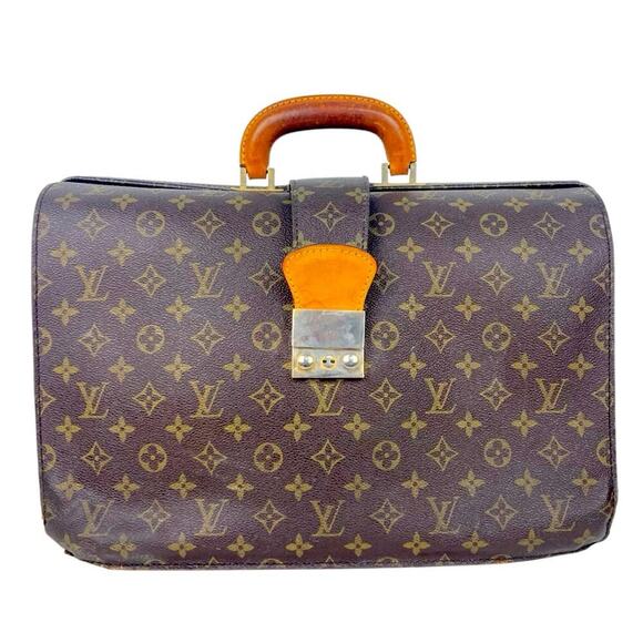 LOUIS VUITTON Monogram Serviette Fermoir Business Bag, Dr’s Briefcase Vintage - Picture 1 of 16